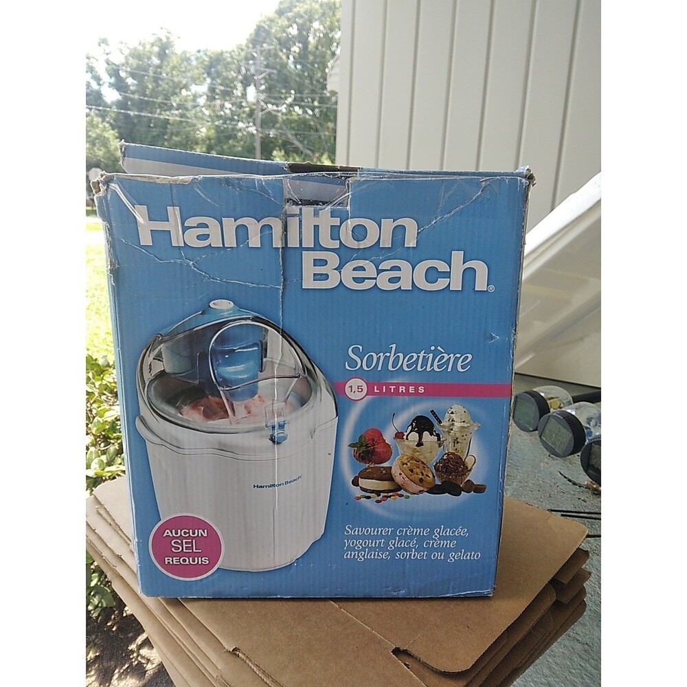 Hamilton Beach Sorbitiere Ice Cream Maker Model 68320 1.5 Qt